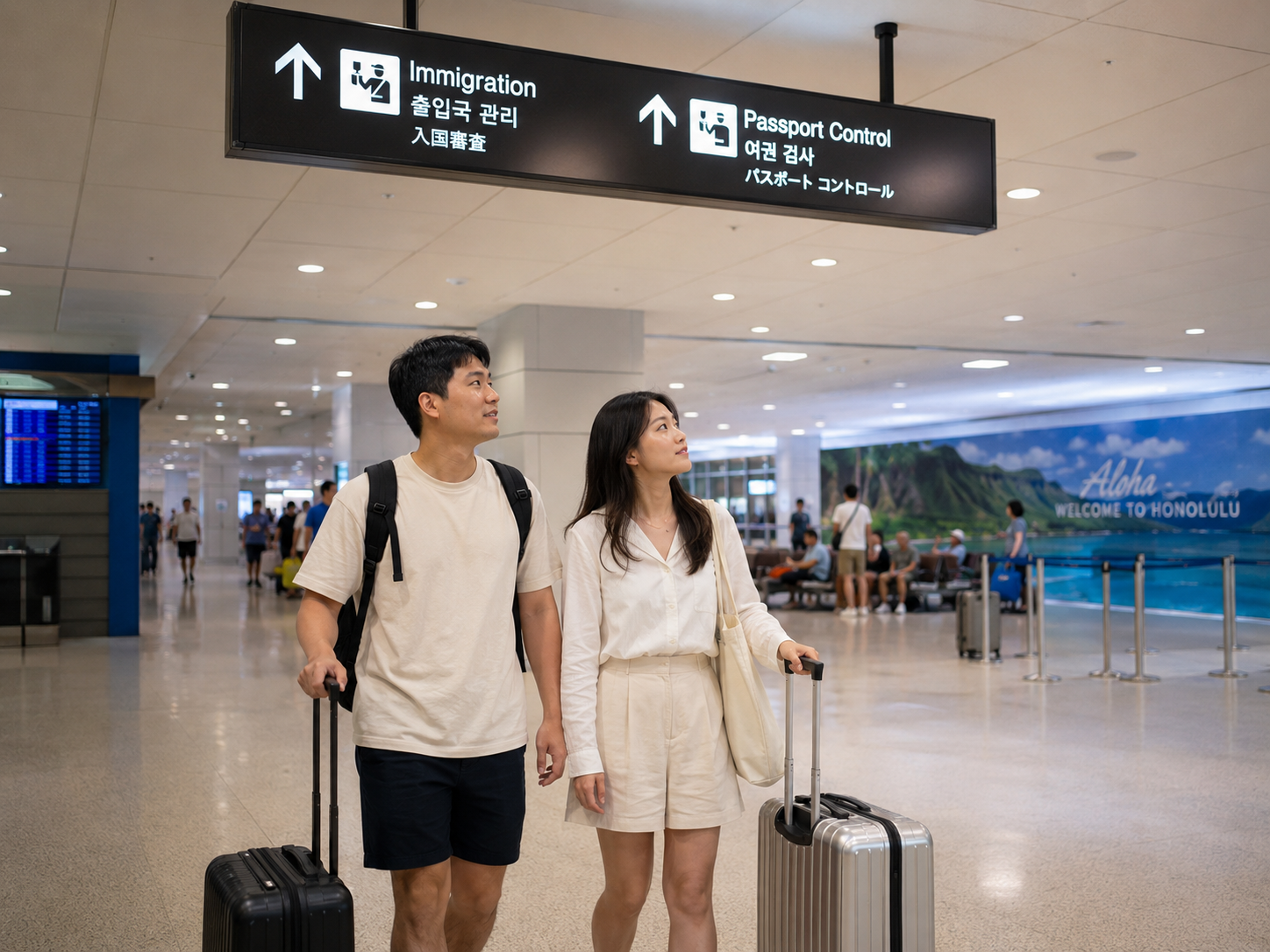 하와이 여행 영어회화 #1|호놀룰루 공항 입국심사부터 우버 타고 숙소 가기까지