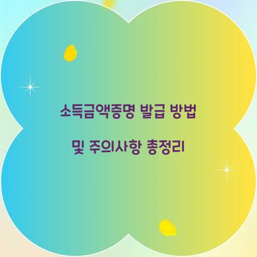 소득금액증명 발급