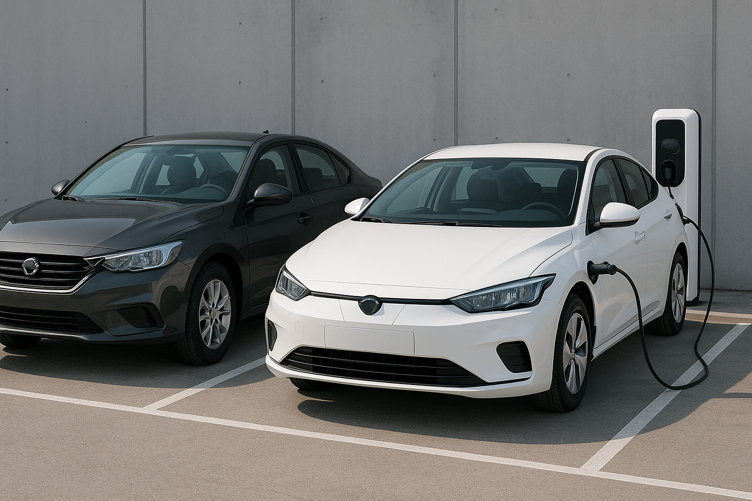 전기차와 내연기관차 관련 사진