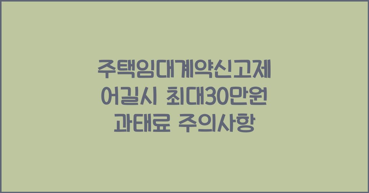 주택임대계약신고제 (어길시 최대30만원 과태료)