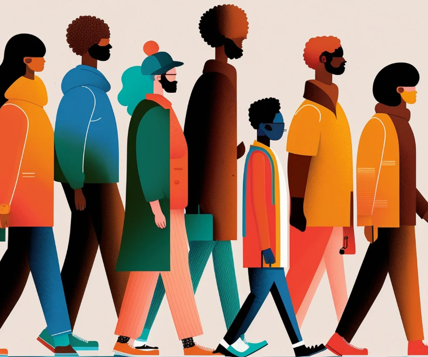 여러 사람들 속 자존감에 대한 이미지