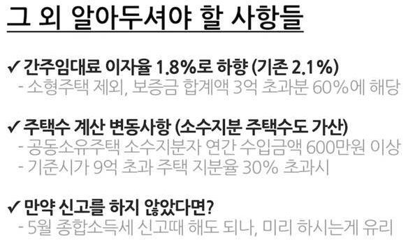2021년 간주임대료 관련 유의사항