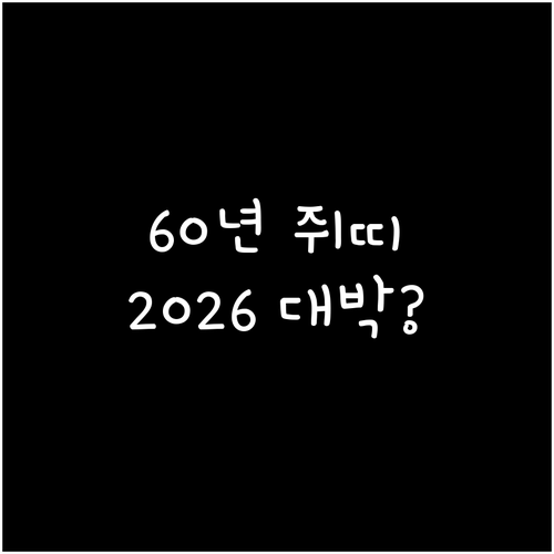 1960년생 쥐띠 2026년 병오년 ..