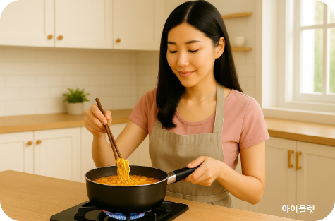 면 삶고 라면 파스타 만들기