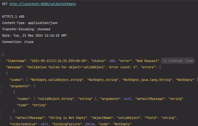 @NotEmpty Param 방식 GET API 요청 결과