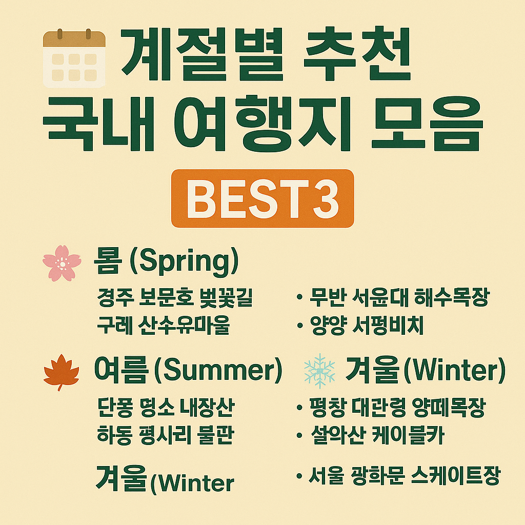 사계절 즐기는 국내 여행지