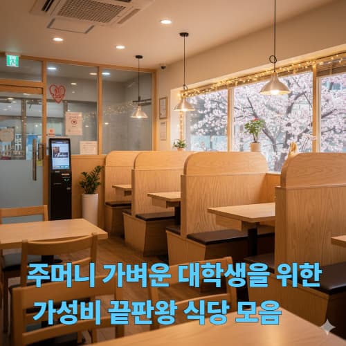 3월 개강 대학가 혼밥하기 좋은 조용하고 가성비 넘치는 식당 가이드