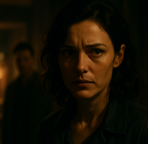 어두운 장소에 있는 여주인공