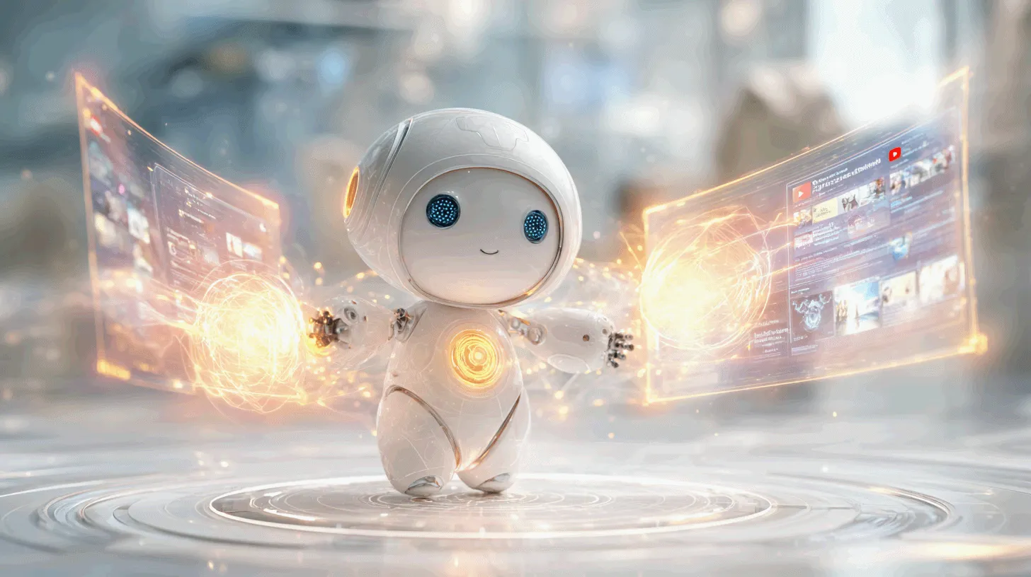 GPT-5 에이전트가 마법을 부리듯이 투명 스크린에 황금빛으로 접속하여 일하고 있는 모습을 감성적으로 표현한 이미지.