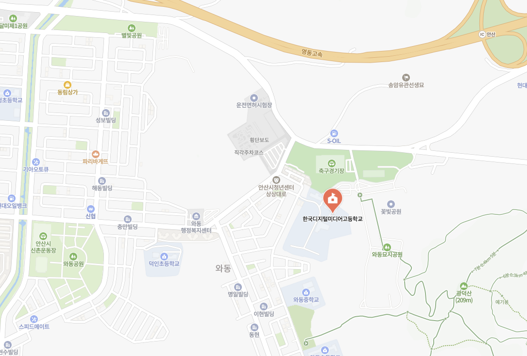 디지털미디어고등학교 위치 및 접근성 네이버 지도 이미지