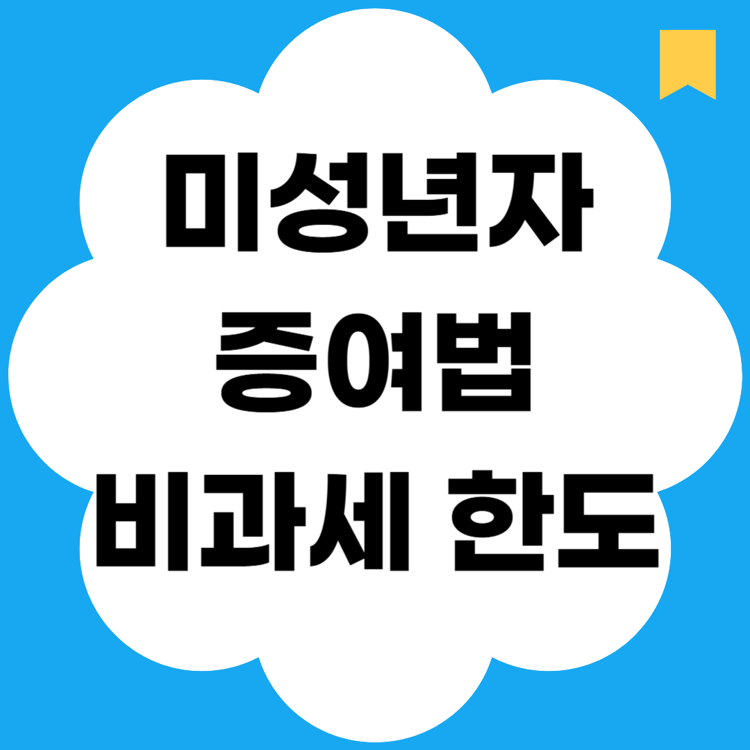 미성년자 증여법 비과세 한도