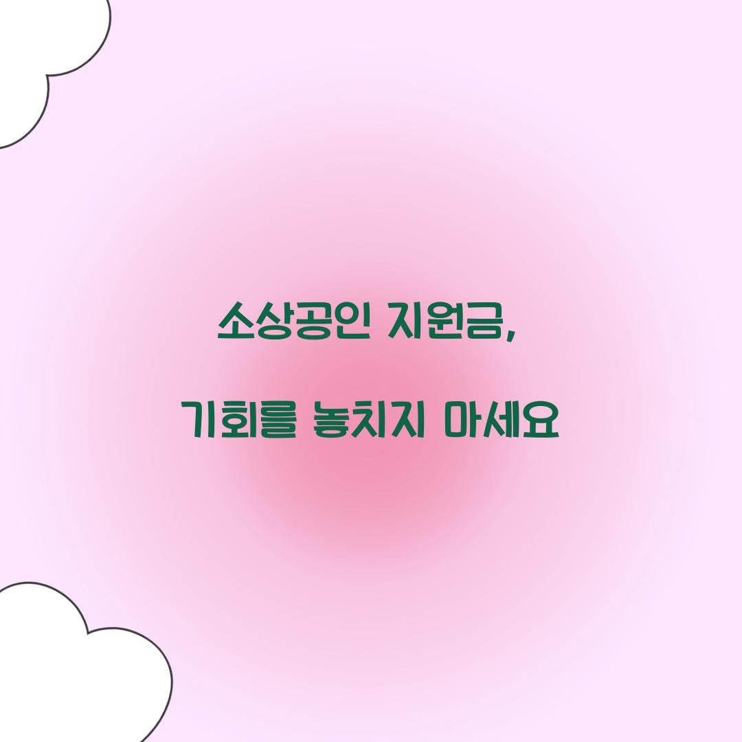 소상공인 지원금