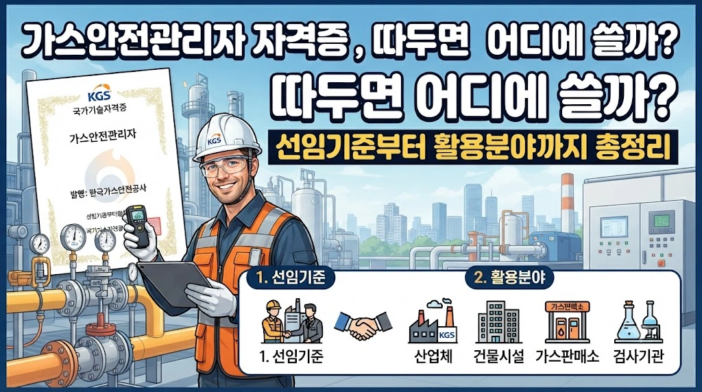 가스안전관리자 자격증, 따두면 어디에 쓸까?