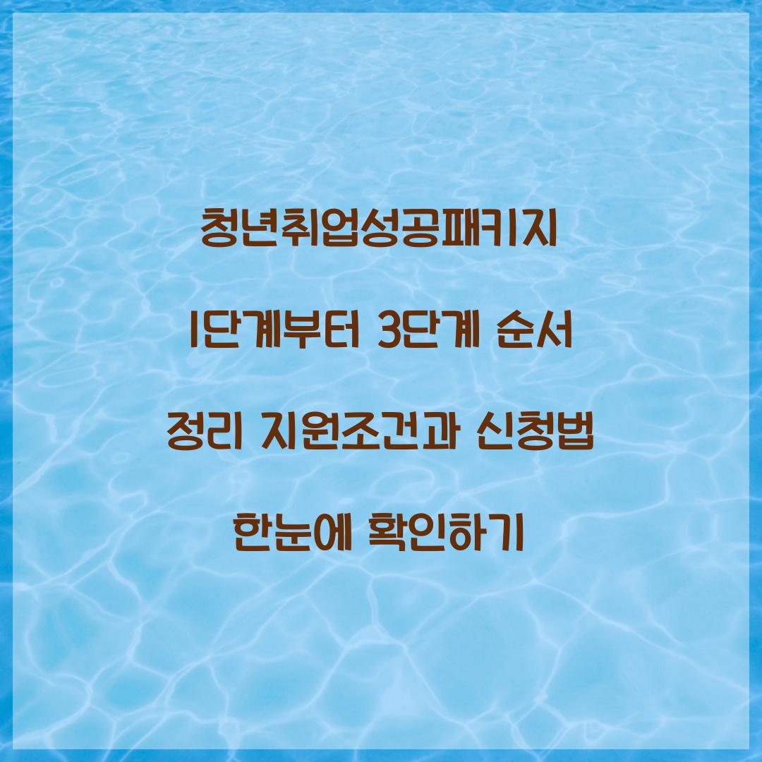 청년취업성공패키지 1단계부터 3단계 순서 정리