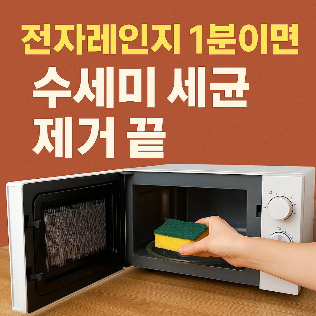 전자레인지 1분이면 수세미 세균 제거 끝!