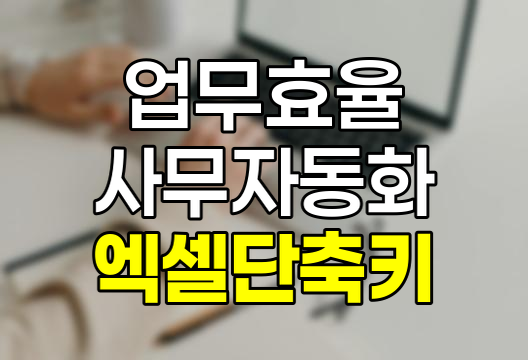 엑셀 단축키 모음, 업무 효율을 높이는 필수 단축키 총망라