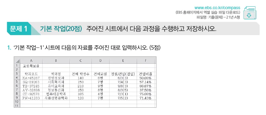 컴퓨터활용능력 2급 독학순서 무료강의 기출풀이_5