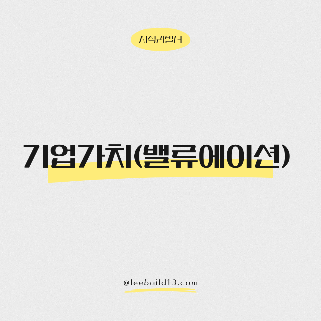 기업가치(밸류에이션)