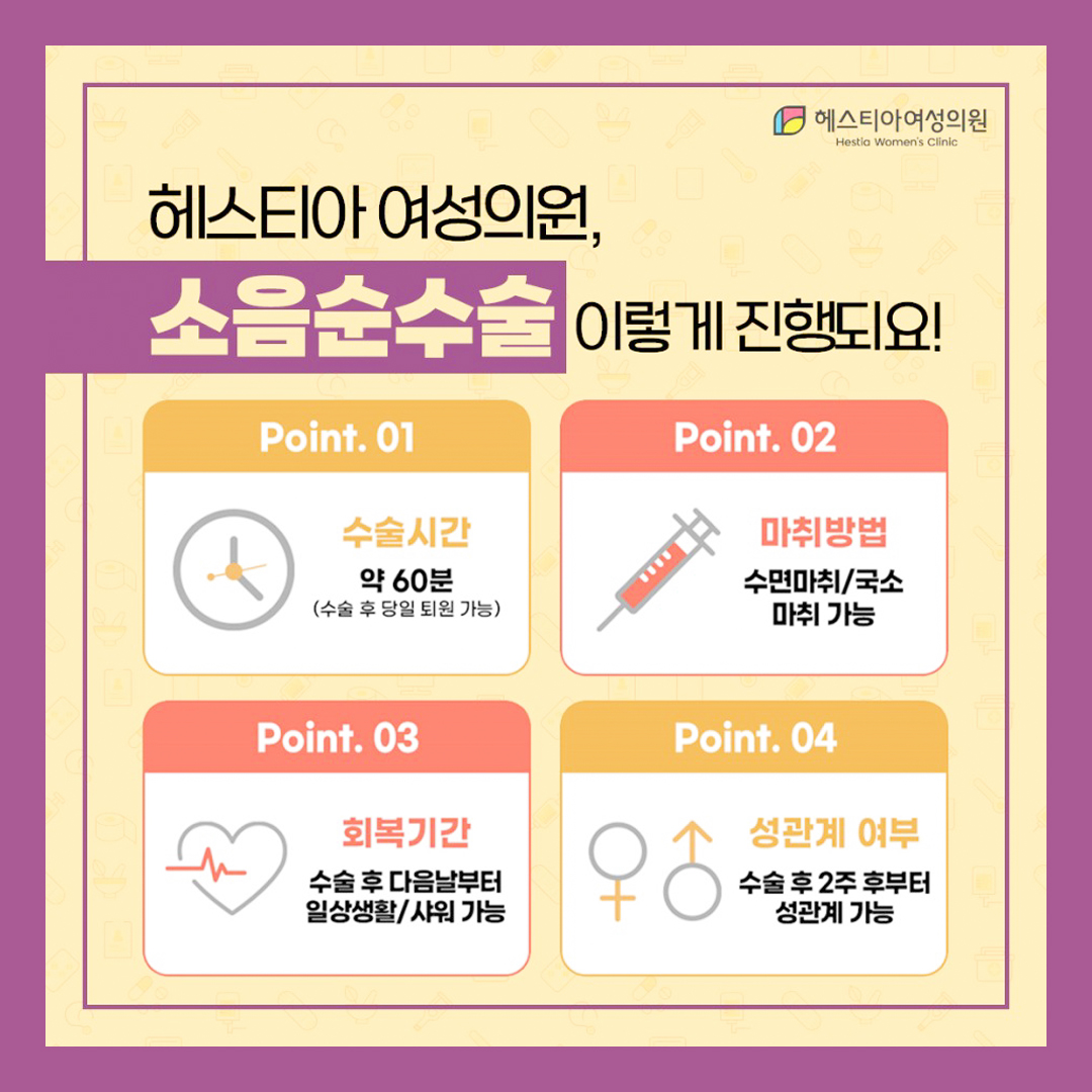 헤스티아 여성의원 소음순수술 이렇게 진행됩니다!