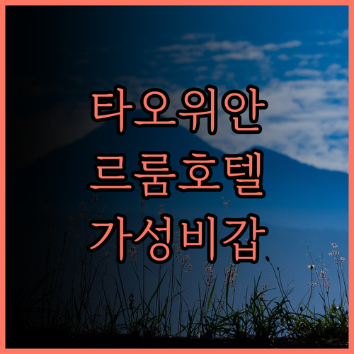 르 룸 호텔 타오위안 솔직 후기 가격