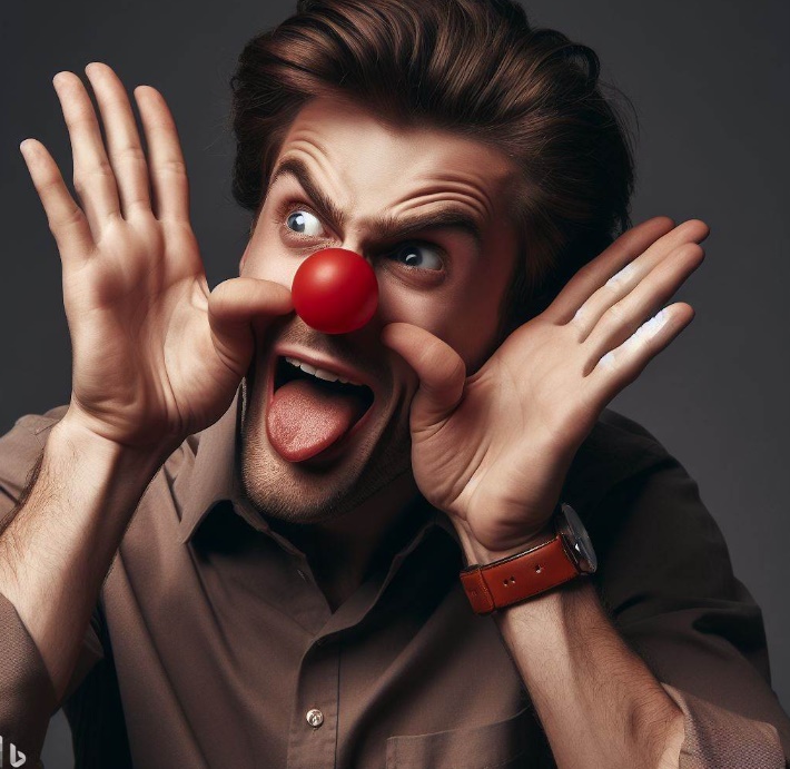 누군가를 조롱하는 남자의 모습(made by Bing)