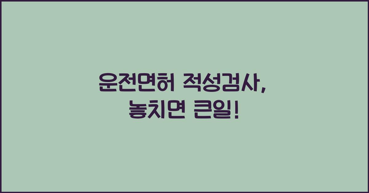 운전면허 적성검사