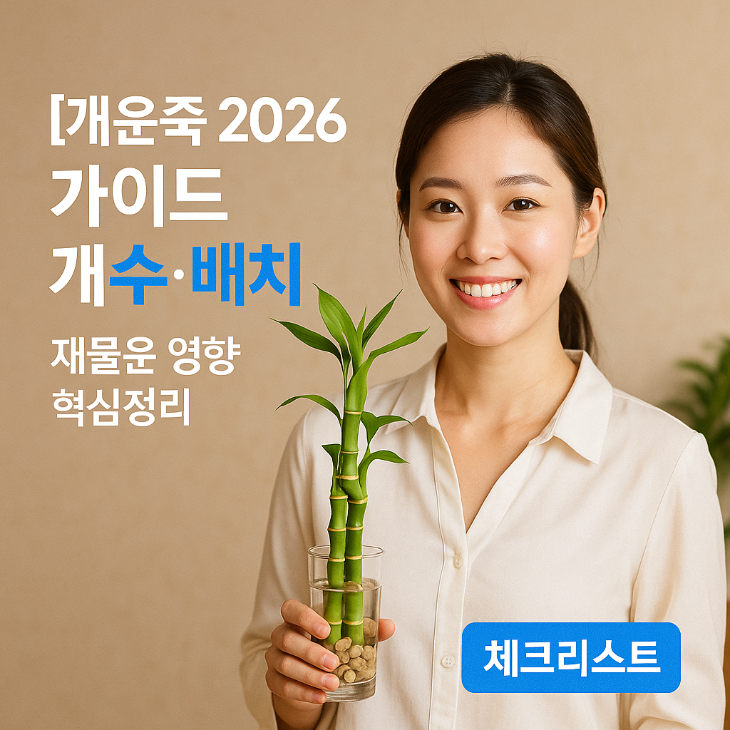 [개운죽 2026 가이드] 개수&middot;배치 ｜ 재물운 영향 핵심정리