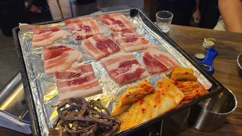 산본 칠보삼겹살 냉동삼겹살 굽기