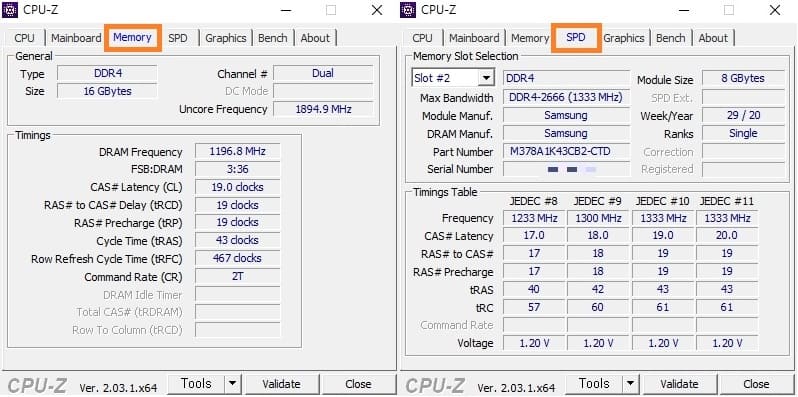 내 컴퓨터 램 모델명 확인 방법2