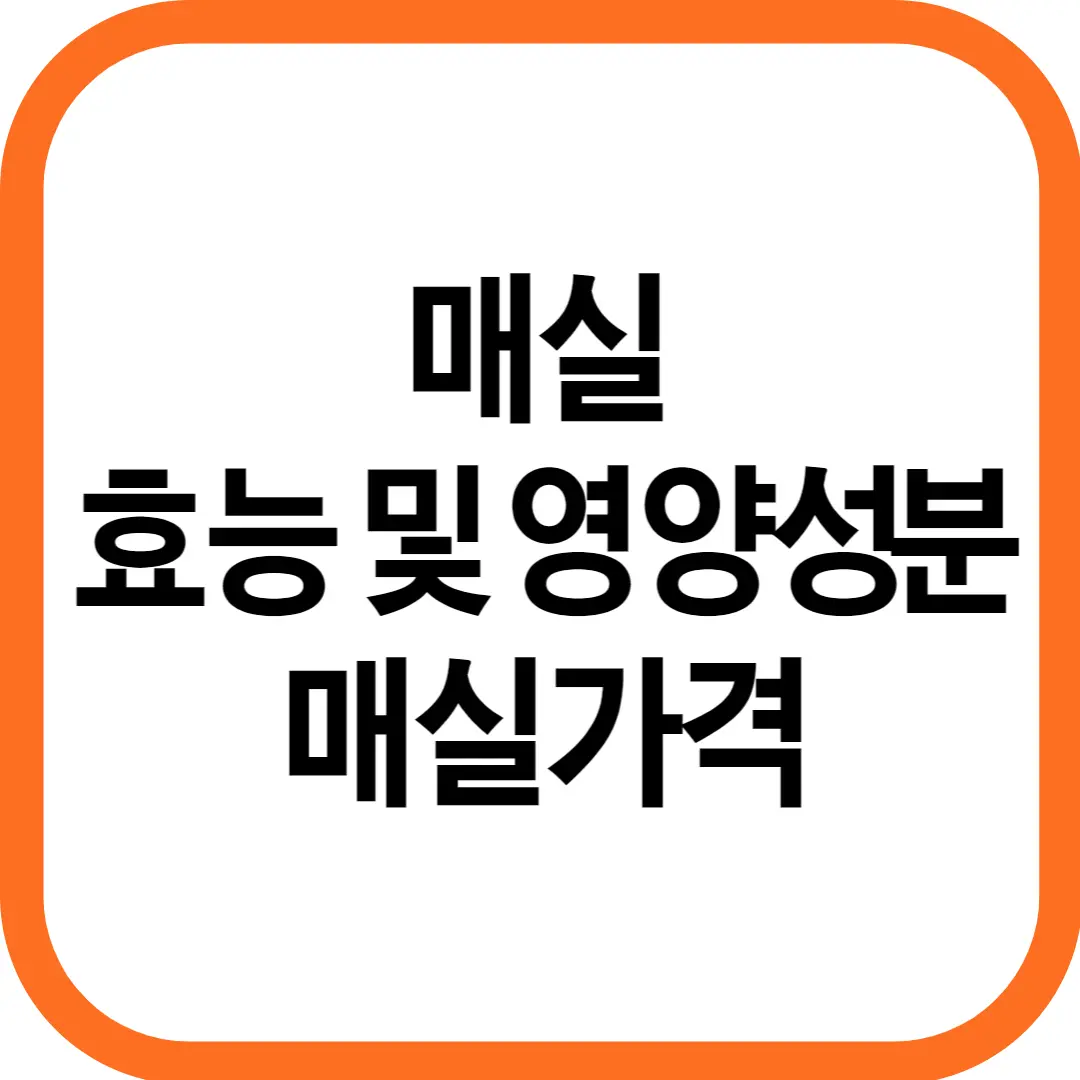 매실 효능 및 영양성분, 매실 가격