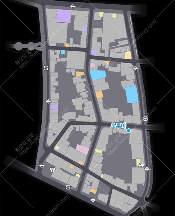 명산품점 나가스 거리 지도 이미지