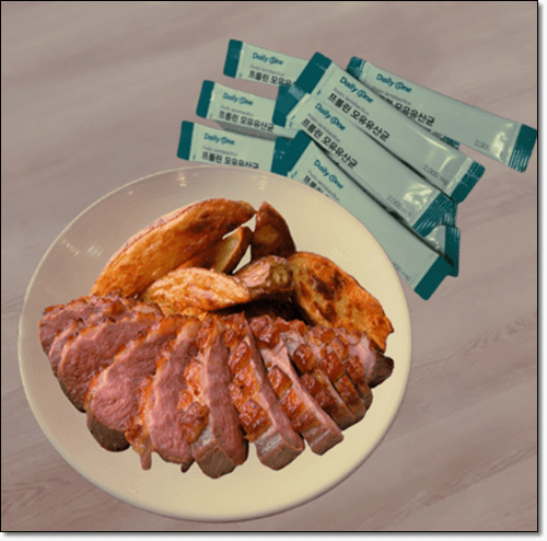 프롤린 유산균 보충제와 칠면조고기 감자