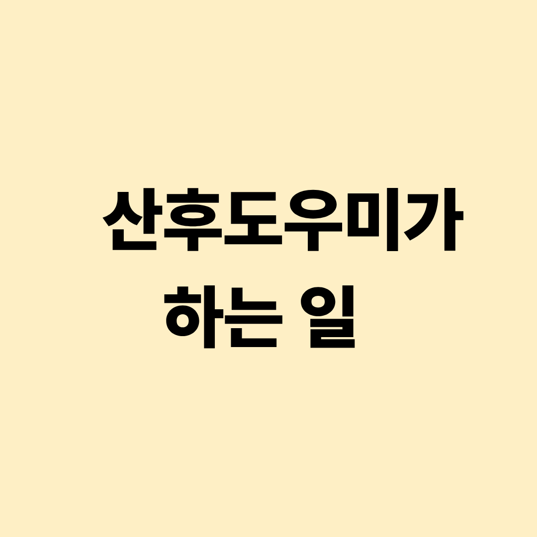 산후도우미 업무 안내 이미지