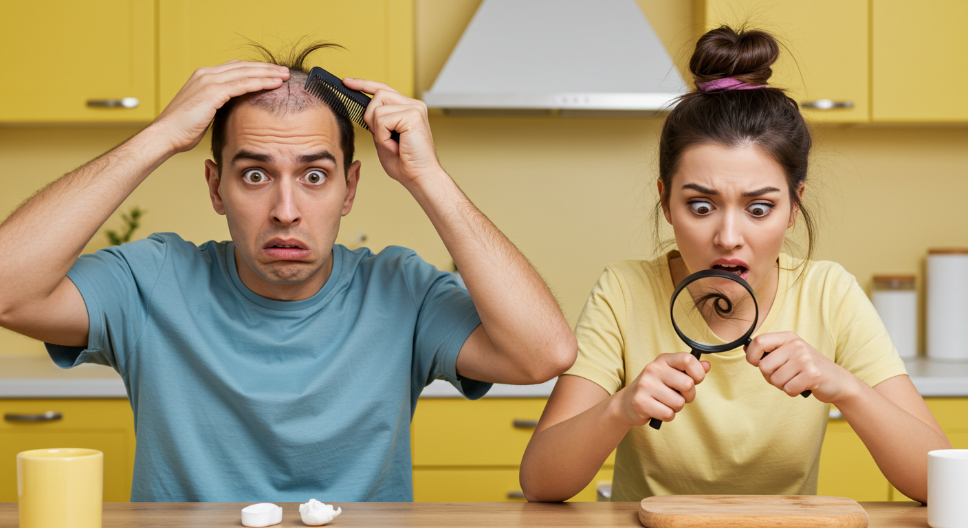 탈모로 놀란 남녀