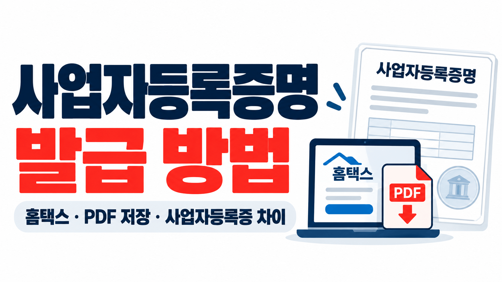 사업자등록증명 발급 방법｜홈택스 인터넷 신청&middot;PDF 저장과 사업자등록증 차이