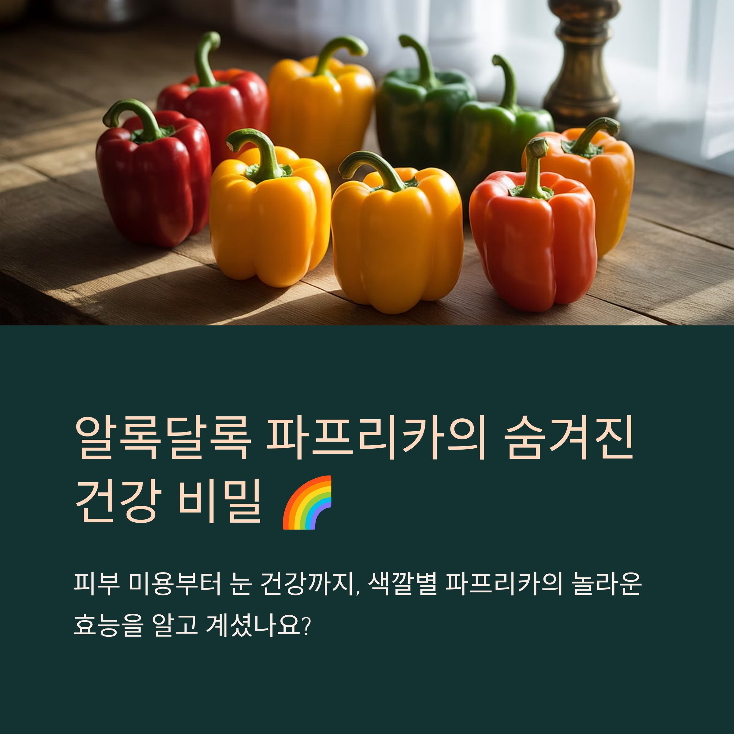 알록달록 파프리카! 피부부터 눈 건강까지, 놀라운 효능과 주의사항