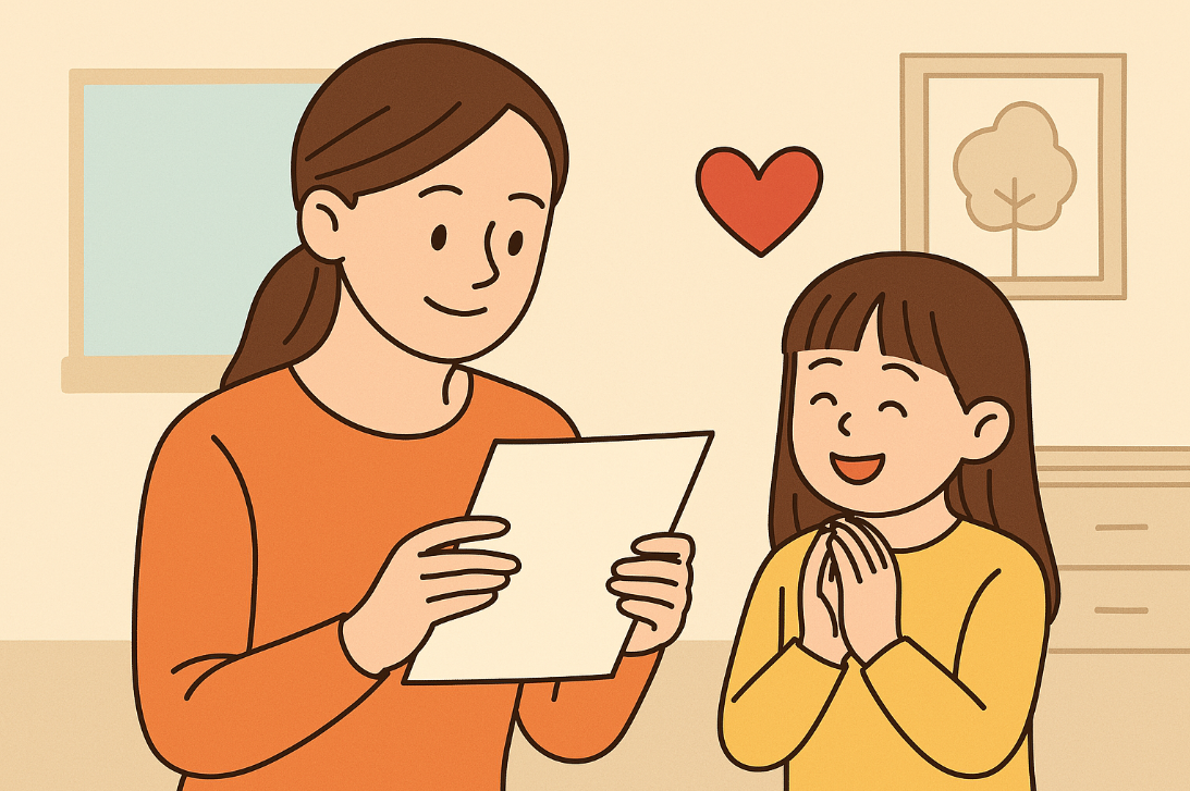 주거급여 신청 후 결과 통보서를 들고 있는 여성의 표정