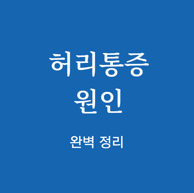 허리통증 원인 완벽 정리