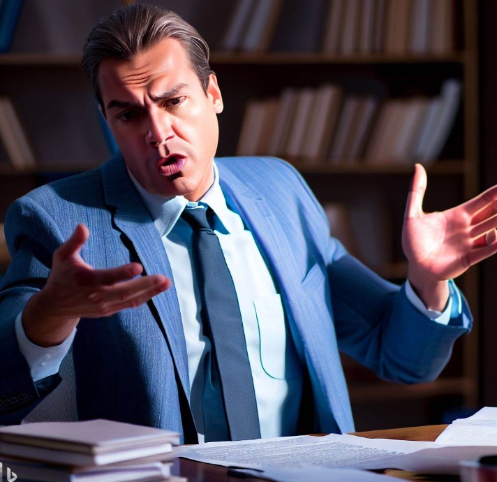 증거와 설명이 정면충돌하는 남자(made by Bing)