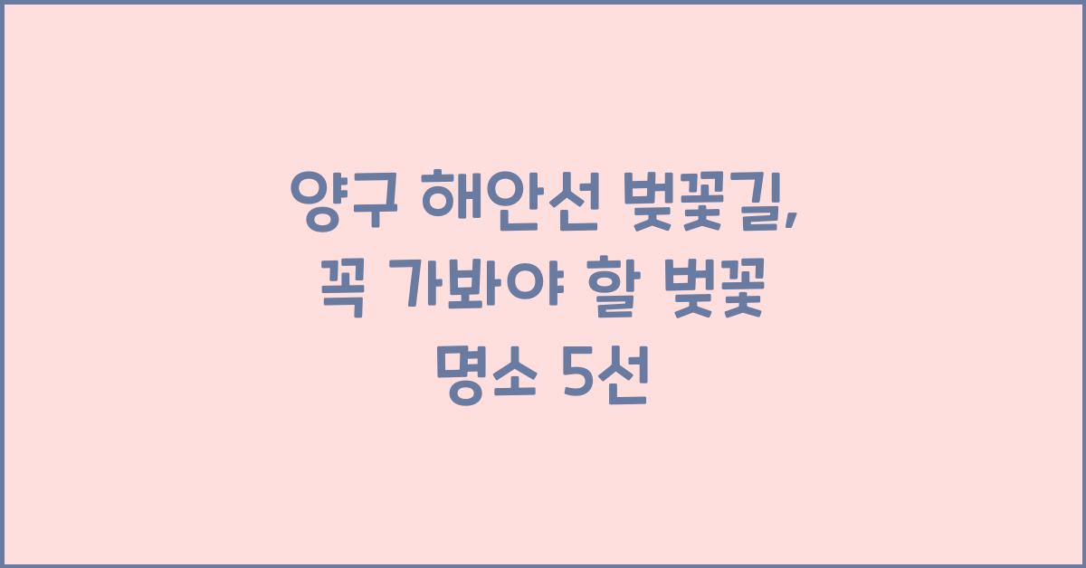 양구 해안선 벚꽃길 벚꽃 명소