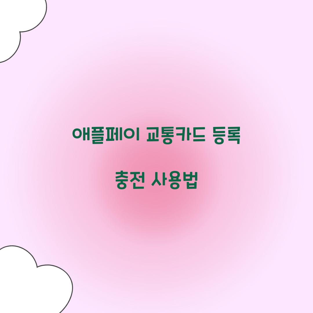 애플페이 교통카드