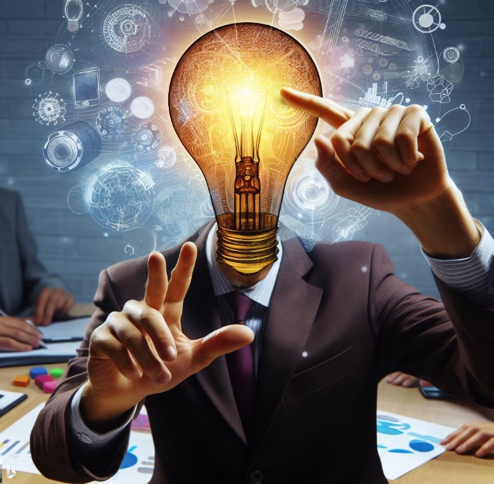 다른 사람의 생각을 가로채는 모습(made by Bing)