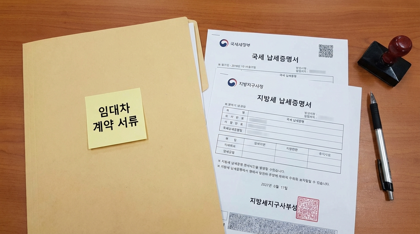 전세 계약 시 필요한 국세 완납 증명서 및 지방세 완납 증명서 꾸러미