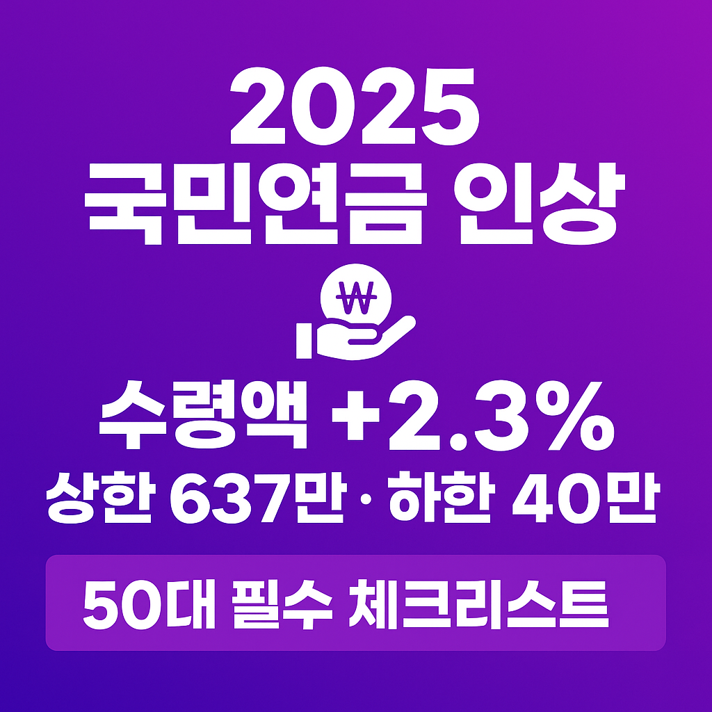 국민연금 수령액 2025년 인상분