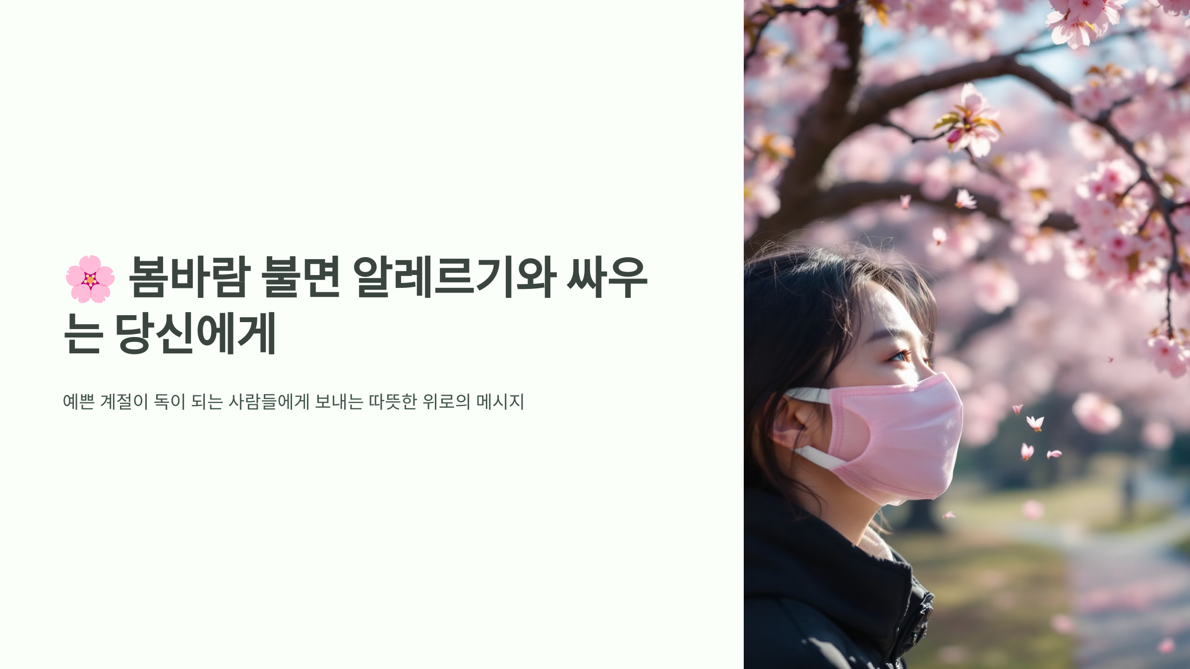 봄바람 불면 알레르기와 싸우는 당신에게