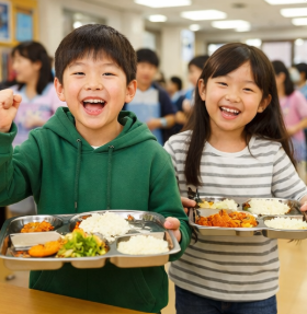 밥먹는 시간이 너무 신나는 아이들 표정