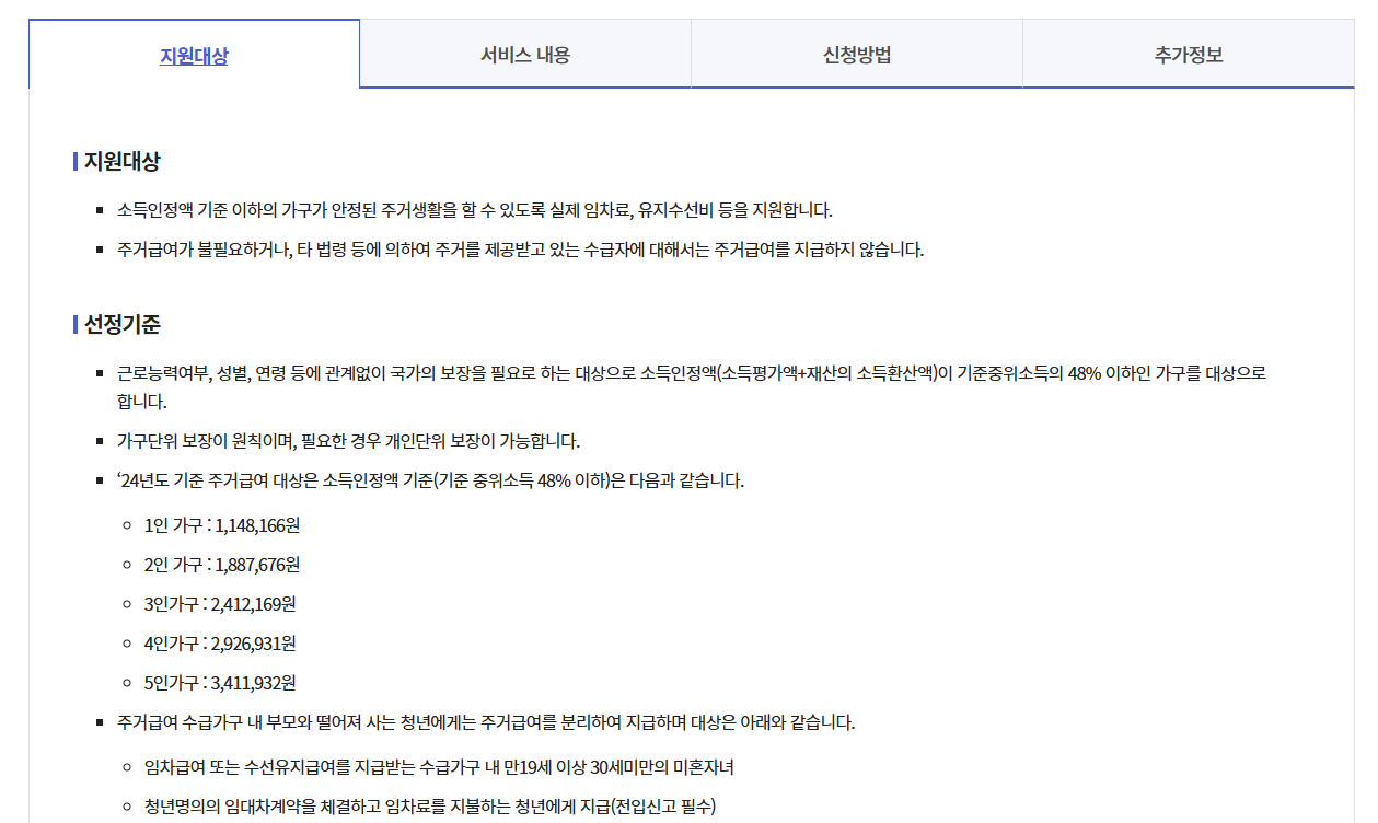 주거급여 수급자 혜택 및 신청방법 총정리