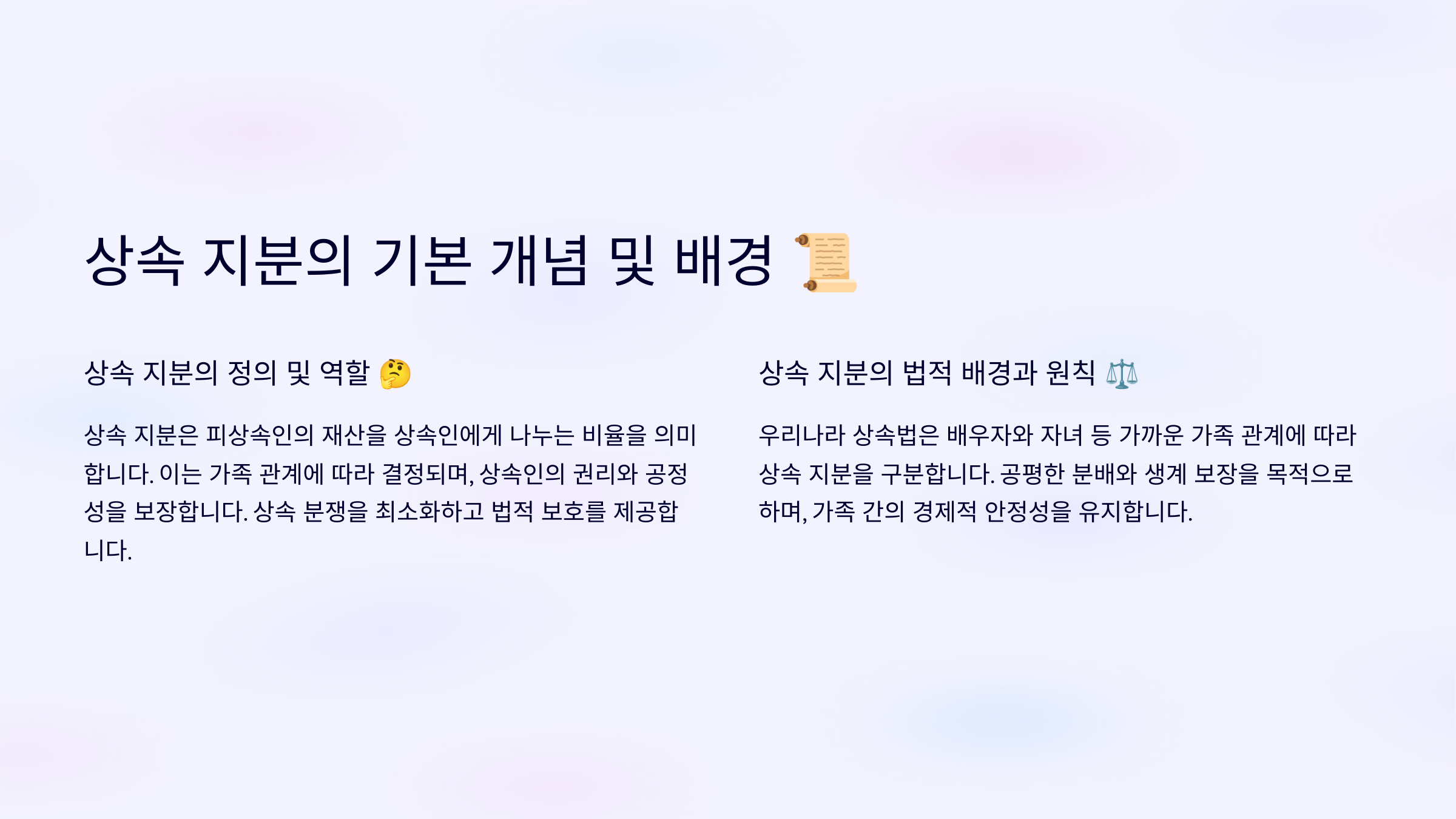 상속 지분이란? 상속 지분의 기본 개념 및 배경