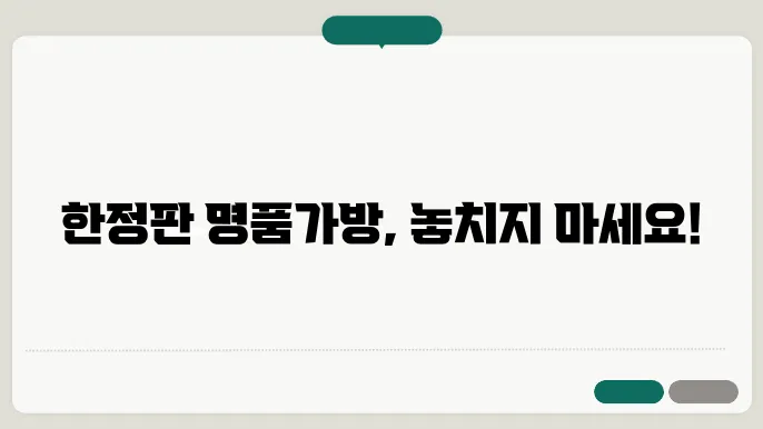 명품 가방 특징