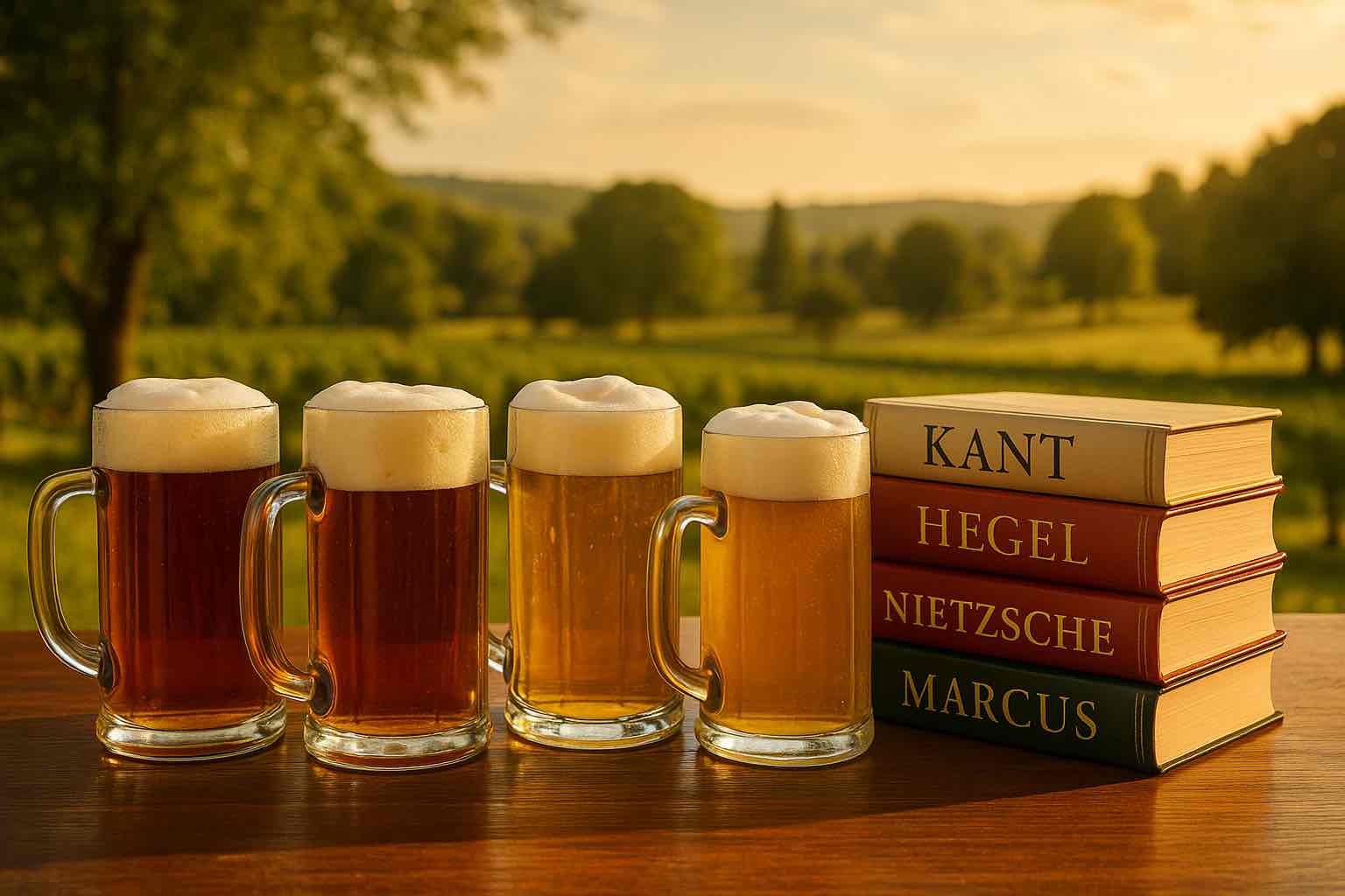 칸트, 헤겔, 니체, 하이데거를 통한 독일 철학자들의 맥주 잔 속 사상 탐험